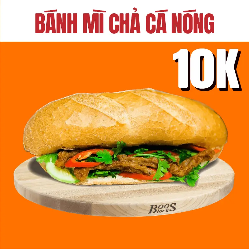 Bánh mì chả cá nóng